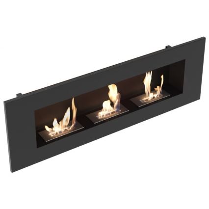 Kratki - Vgradni BIO kamin 40x120 cm 3x1,1kW črna