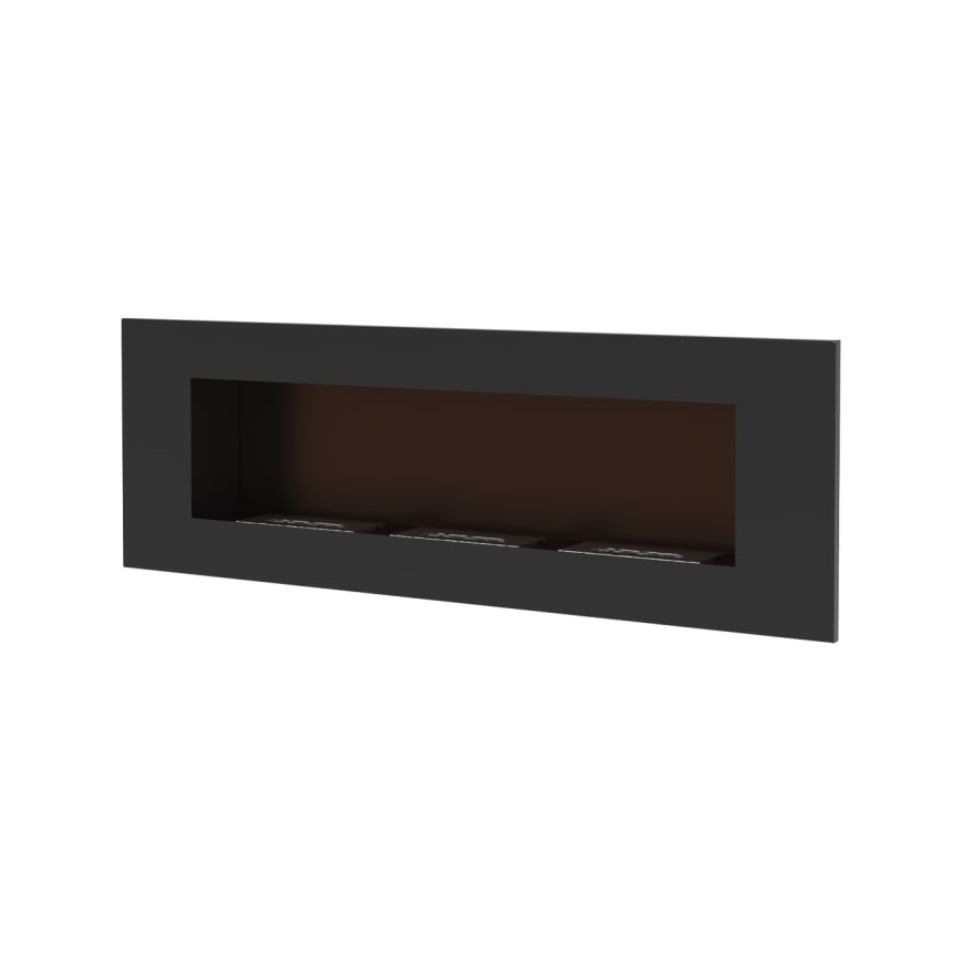 Kratki - Vgradni BIO kamin 40x120 cm 3x1,1kW črna