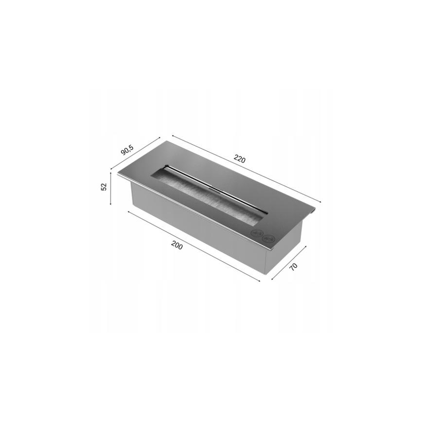 Kratki - Vgradni BIO kamin 40x120 cm 3x1,1kW črna
