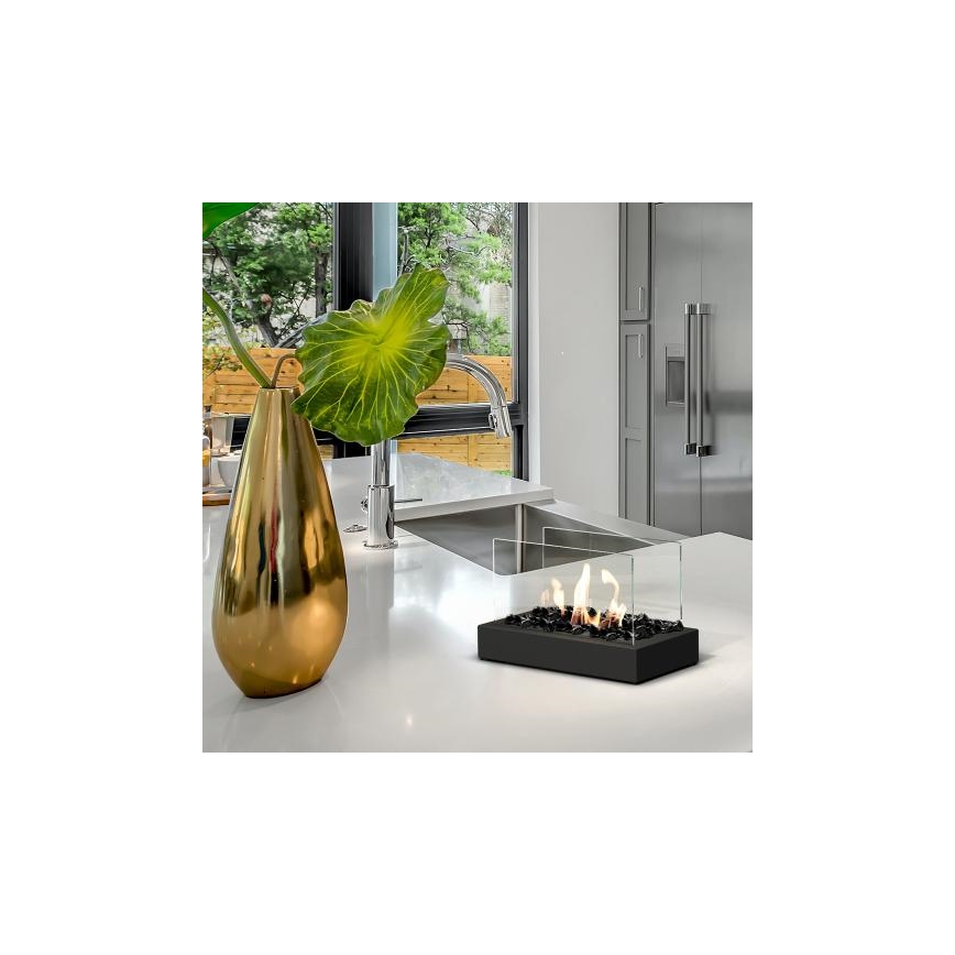 Kratki - BIO kamin 21,8x35,4 cm 1kW črna