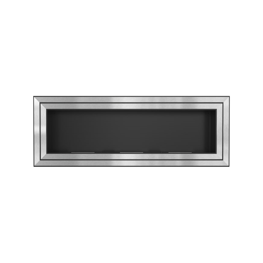 Kratki - Vgradni BIO kamin 65x180 cm 3x2,5kW sijajni krom