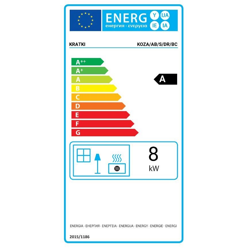 Kratki - Jekleni kamin 8kW 150mm