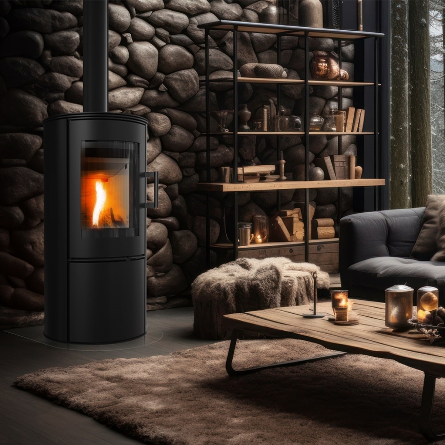 Kratki - Jekleni kamin 8kW 150mm