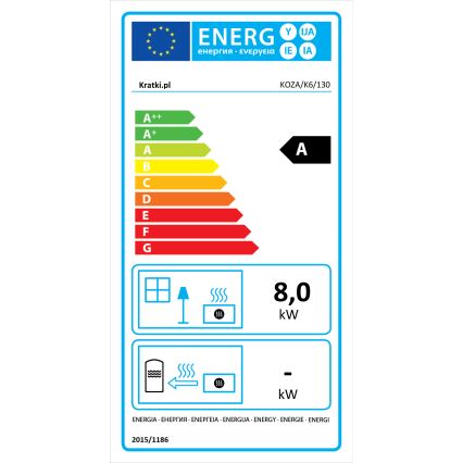 Kratki - Litoželezni kamin 8kW 130mm