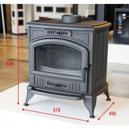 Kratki - Litoželezni kamin 8kW 150mm