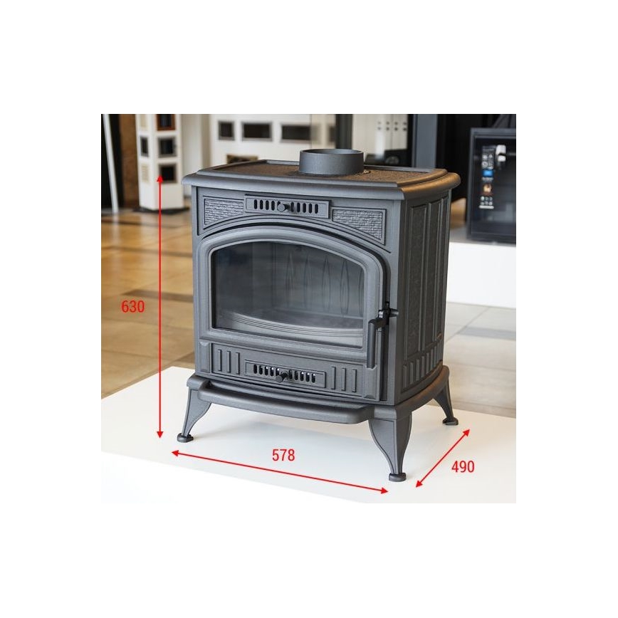 Kratki - Litoželezni kamin 8kW 150mm