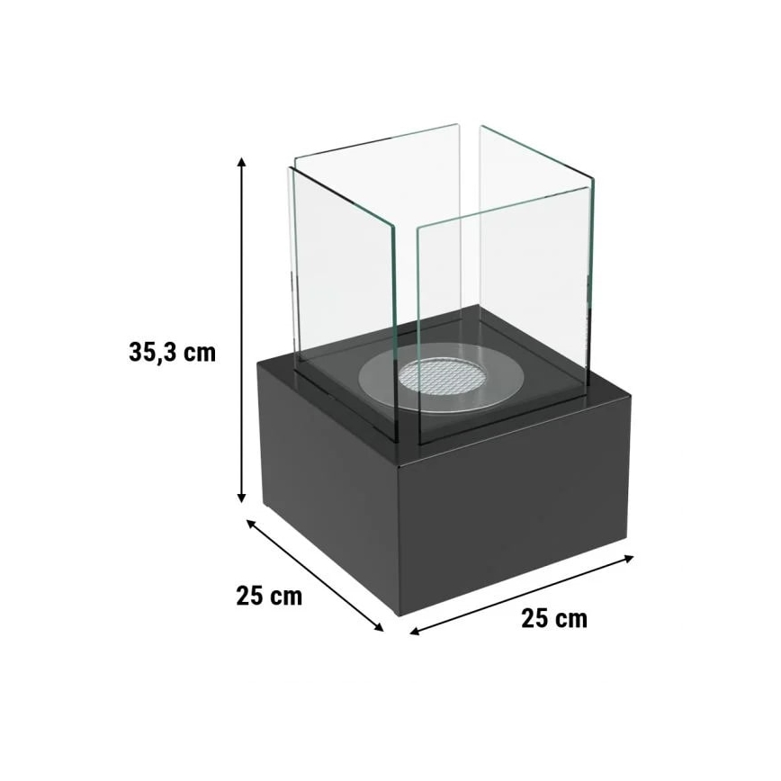 Kratki - BIO kamin 35,3x25 cm 1kW črna