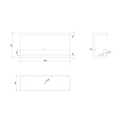 Kratki - Vgradni BIO kamin 50x100 cm 7kW črna