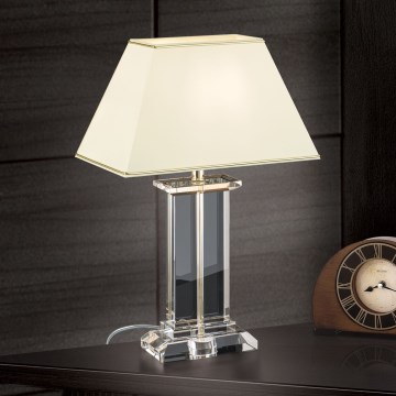 Kristalna namizna svetilka VERONIQUE 1xE27/60W/230V krem barva/prozorna