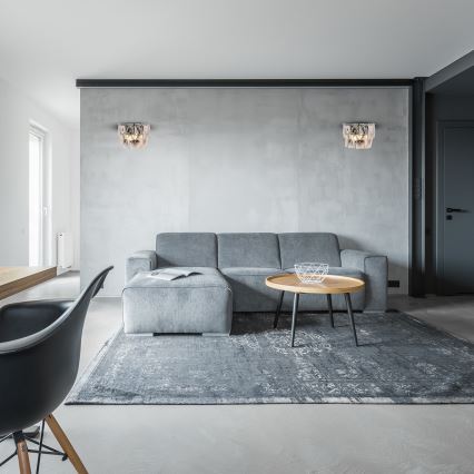 Kristalna stenska svetilka CHELSEA 2xE14/40W/230V sijajni krom