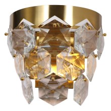 Kristalna stenska svetilka GRACE 2xE14/40W/230V zlata