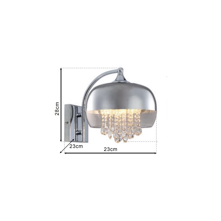 Kristalna stenska svetilka LUNA 1xE14/40W/230V