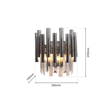 Kristalna stenska svetilka MADISON 2xE14/40W/230V sijajni krom