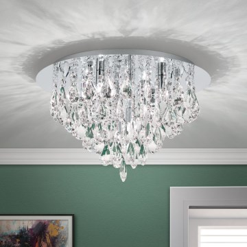 Kristalna stropna svetilka CELESTE 6xG9/40W/230V pr. 45 cm sijajni krom