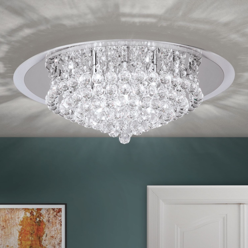 Kristalna stropna svetilka GLORIA 9xG9/40W/230V pr. 62 cm prozorna/sijajni krom
