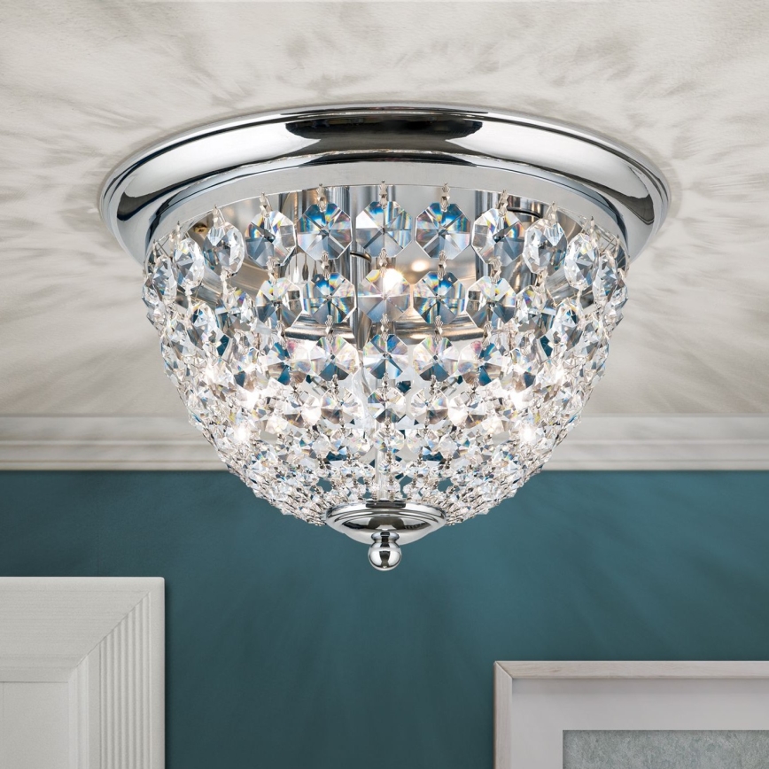 Kristalna stropna svetilka PLAFOND 3xE27/40W/230V pr. 35 cm sijajni krom