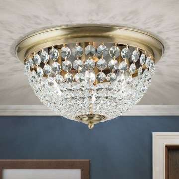 Kristalna stropna svetilka PLAFOND 6xE27/40W/230V pr. 47 cm bron