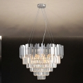 Kristalni lestenec na kablu PLAZA 9xE14/40W/230V, Ø 60 cm, srebrne barve