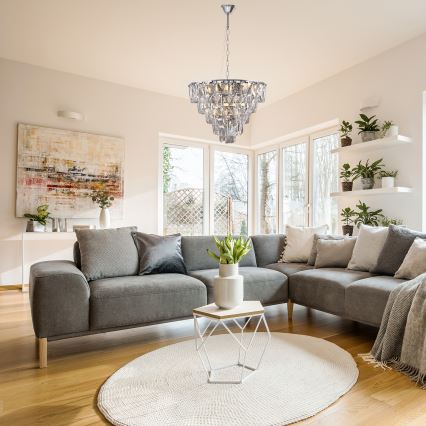 Kristalni lestenec na verigi CHELSEA 6xE14/40W/230V