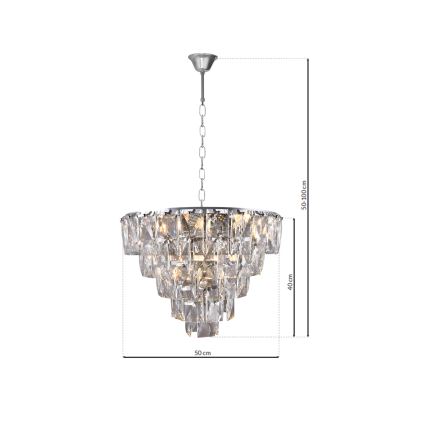 Kristalni lestenec na verigi CHELSEA 6xE14/40W/230V