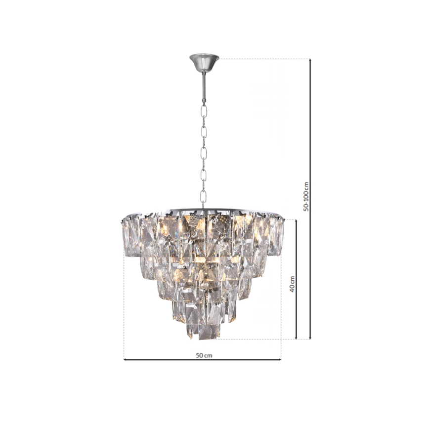 Kristalni lestenec na verigi CHELSEA 6xE14/40W/230V