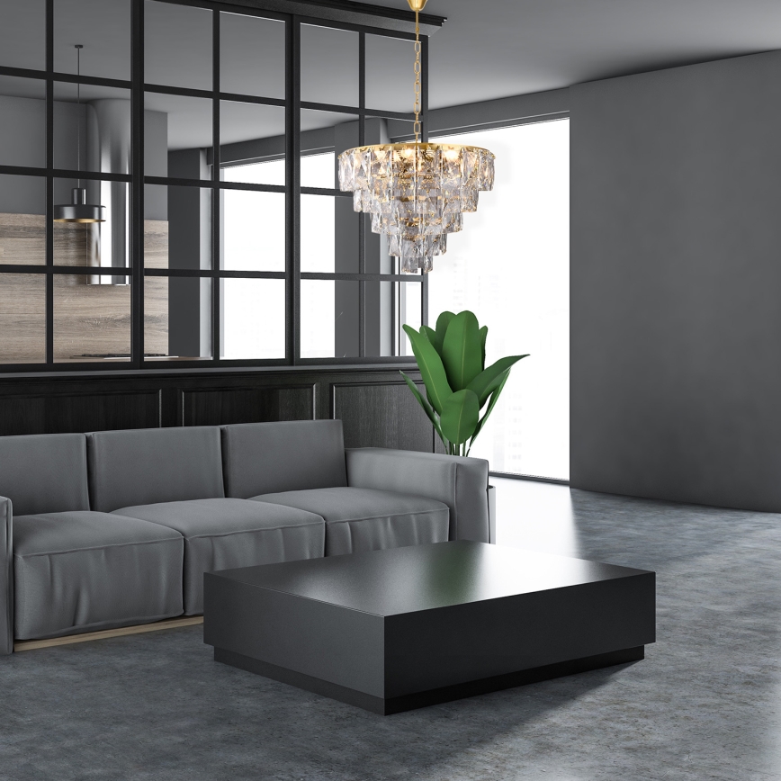Kristalni lestenec na verigi CHELSEA 6xE14/40W/230V
