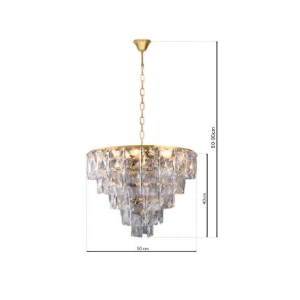 Kristalni lestenec na verigi CHELSEA 6xE14/40W/230V