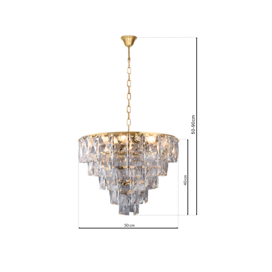 Kristalni lestenec na verigi CHELSEA 6xE14/40W/230V