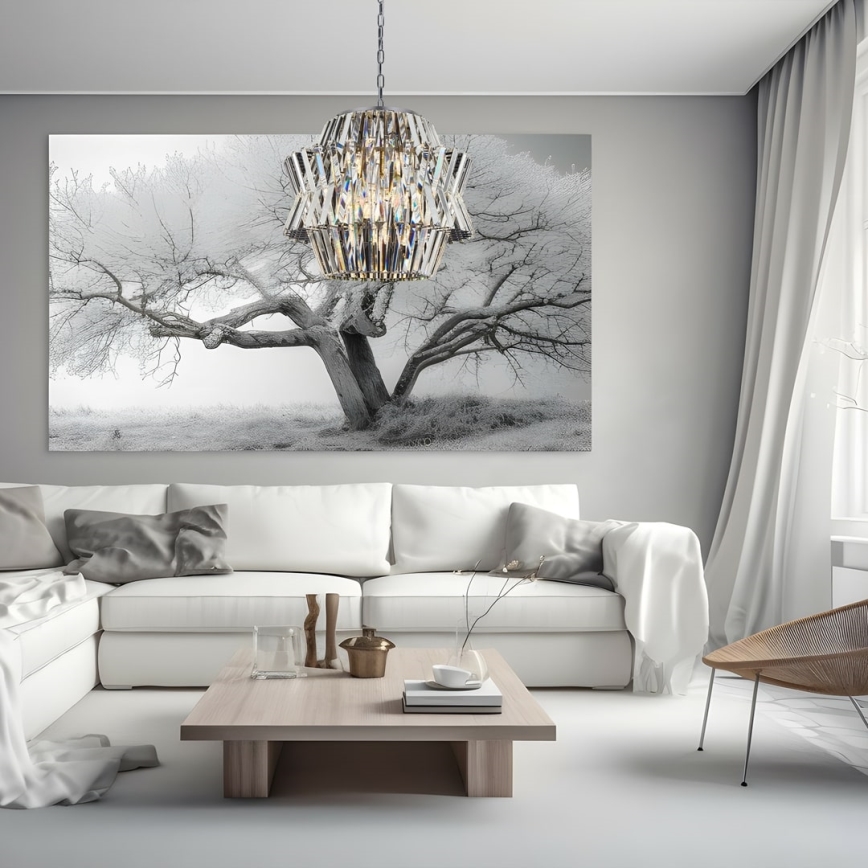 Kristalni lestenec na verigi CROWN 12xE14/40W/230V sijajni krom