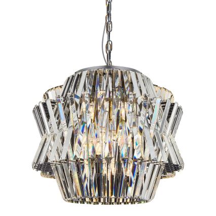 Kristalni lestenec na verigi CROWN 12xE14/40W/230V sijajni krom