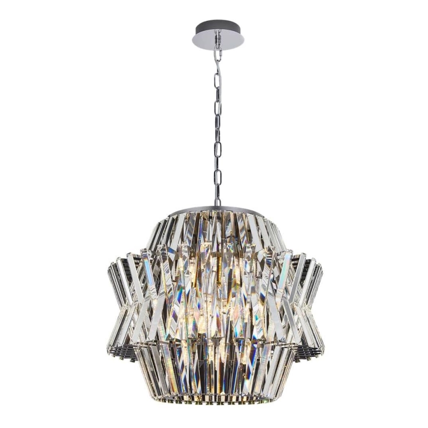 Kristalni lestenec na verigi CROWN 12xE14/40W/230V sijajni krom