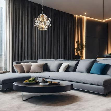Kristalni lestenec na verigi CROWN 4xE14/40W/230V sijajni krom
