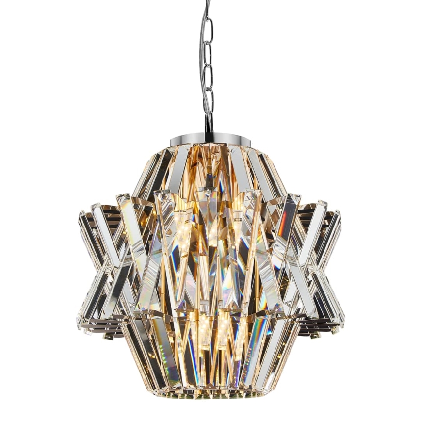 Kristalni lestenec na verigi CROWN 4xE14/40W/230V sijajni krom