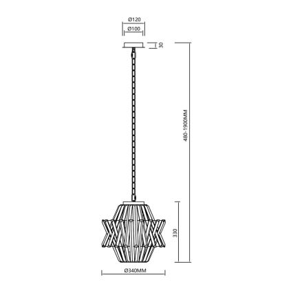 Kristalni lestenec na verigi CROWN 4xE14/40W/230V krom