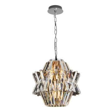 Kristalni lestenec na verigi CROWN 4xE14/40W/230V sijajni krom