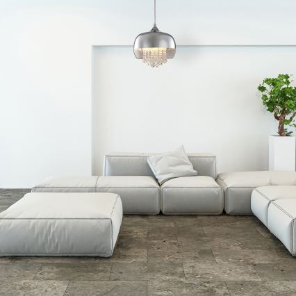 Kristalni lestenec na verigi LUNA 1xE14/40W/230V