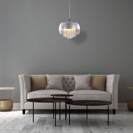 Kristalni lestenec na verigi LUNA 1xE14/40W/230V