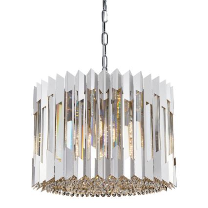 Kristalni lestenec na verigi RITZ 7xE14/40W/230V sijajni krom