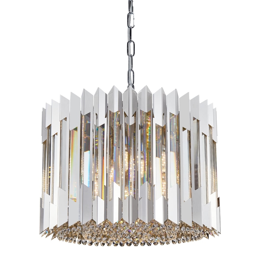 Kristalni lestenec na verigi RITZ 7xE14/40W/230V sijajni krom