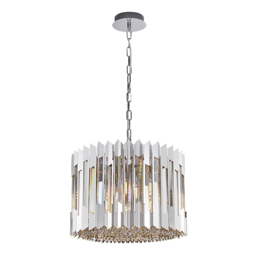 Kristalni lestenec na verigi RITZ 7xE14/40W/230V sijajni krom