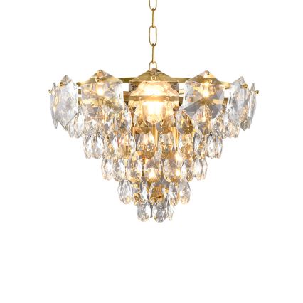 Kristalni lestenec na verigi SELENA 6xE14/40W/230V zlat