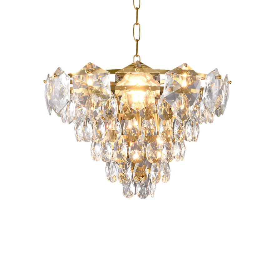 Kristalni lestenec na verigi SELENA 6xE14/40W/230V zlat