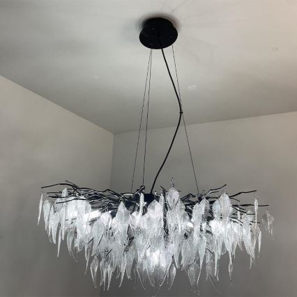Kristalni lestenec na vrvici 12xG9/40W/230V črna