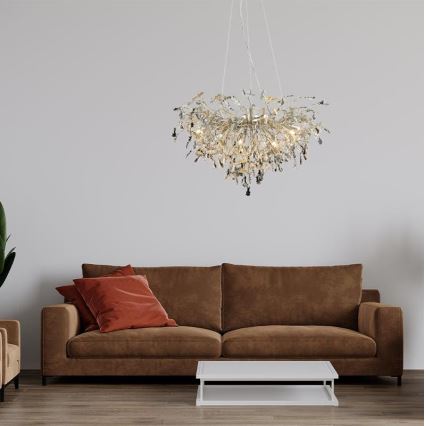 Kristalni lestenec na vrvici 13xG9/40W/230V sijajni krom