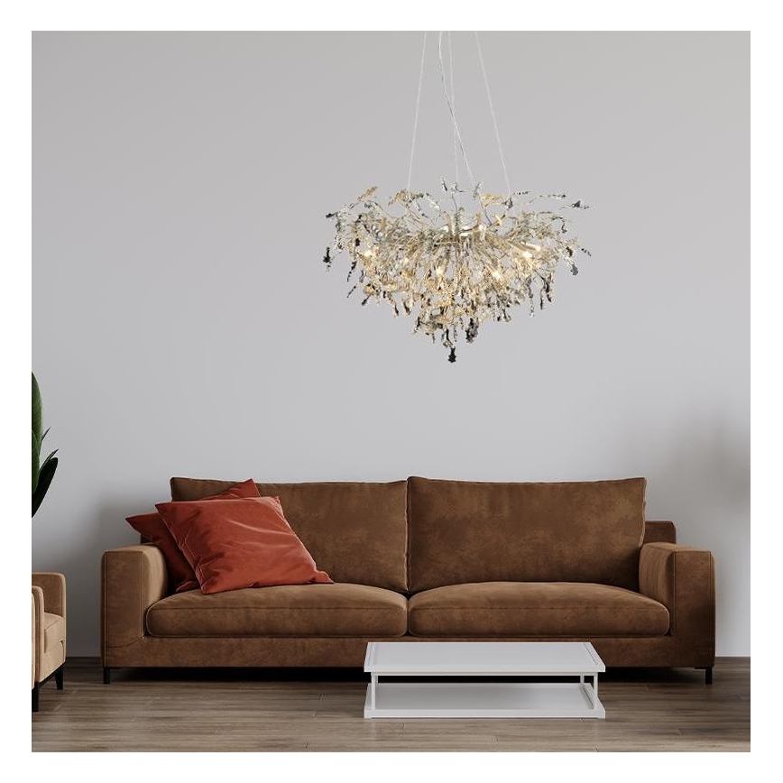 Kristalni lestenec na vrvici 13xG9/40W/230V sijajni krom