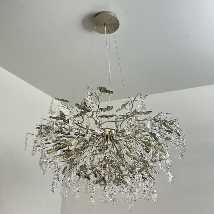 Kristalni lestenec na vrvici 13xG9/40W/230V sijajni krom