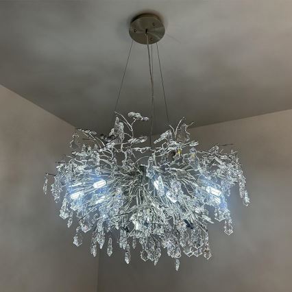Kristalni lestenec na vrvici 13xG9/40W/230V sijajni krom