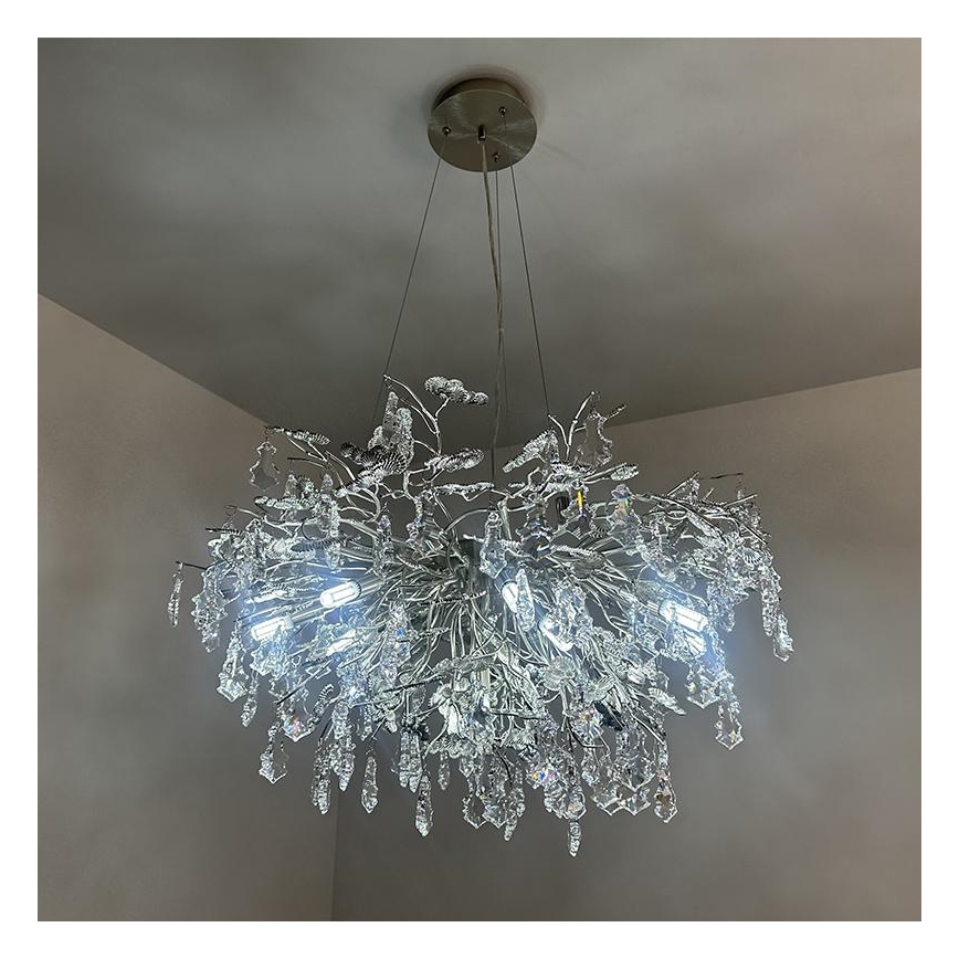 Kristalni lestenec na vrvici 13xG9/40W/230V sijajni krom