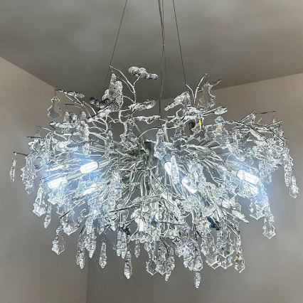 Kristalni lestenec na vrvici 13xG9/40W/230V sijajni krom