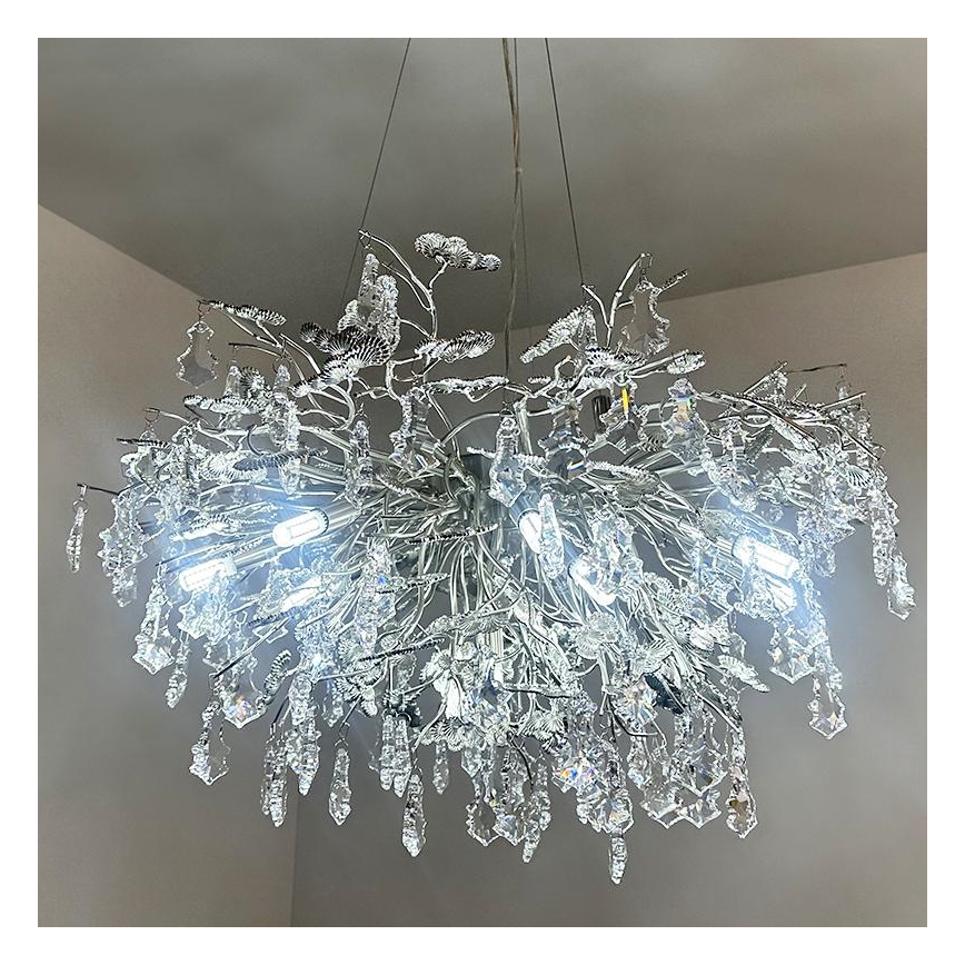 Kristalni lestenec na vrvici 13xG9/40W/230V sijajni krom